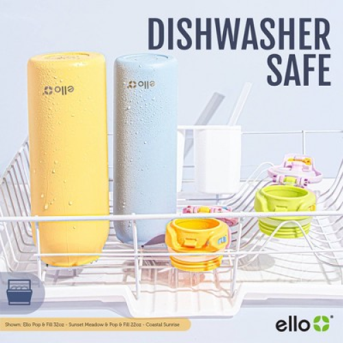 Ello Pop and Fill 22oz Stainless Steel Water Bottle Sorbet Pink ‼️mild stains on the outside and inside and lid is broken‼️