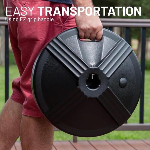 US Weight Durable 50 Pound Fillable Umbrella Base Designed to be Used with a Patio Table