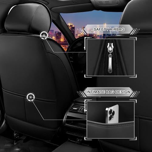 CTDS Car Seat Covers for Nissan Altima 2001-2026, Stylish Sport Seat Cover, Premium Nappa Leather Car Seat Cover. Automobile Seat Covers Sets.(Standard 2 Seats/Black)