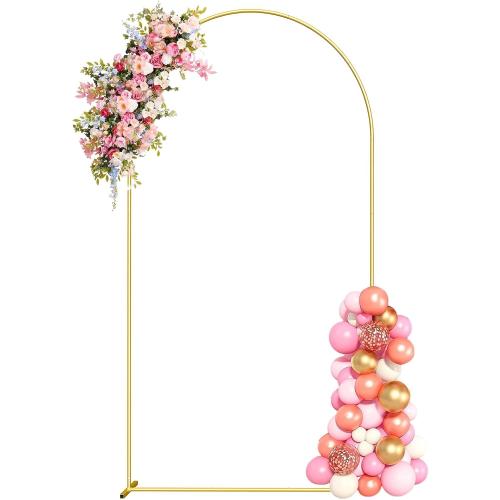 6.6FT Metal Arch Backdrop Stand Gold Balloon Arch Frame for Wedding Party