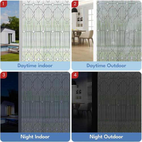 ADD.HERES Window Privacy Film, Glass Decorative Static Cling, 17.5 x 78.7