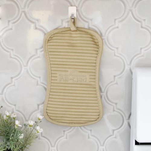 All-Clad Premium Pot Holder & Hot Pad: Heat Resistant to 500 Degrees - 100% Cotton, 10x6.25 Hot Pad for Kitchen and Barbeque, (2-Pack), Cappuccino