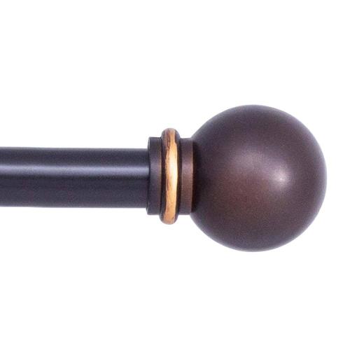Chelsea 48 in. - 86 in. Adjustable Single Curtain Rod 5/8 in. Diameter in Oil Rubbed Bronze with Ball Finials