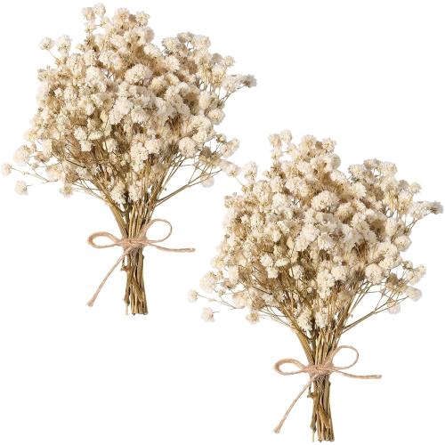 Dried Baby's Breath Bouquet, Pure White 6-7.8 Portable Mini Gypsophila Flowers, 2000  Natural Preserved Flowers for Wedding Home Decor DIY Crafts Vase Filler Wreath Card Making