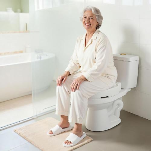 VEVOR Raised Toilet Seat, 300 lbs Load Capacity, 3.5-Inch Lift Height, Commode Elevated Toilet Seat Riser with Enlarged Opening for Seniors, Elderly, Handicap, Disabled, and Adults, Fits Round Bowl