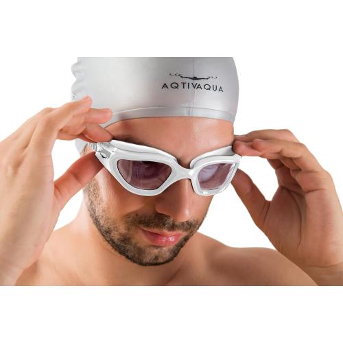AqtivAqua Swimming Goggles, DX Wide View Swim Goggles for Adult Men Women, Anti Fog No Leaking