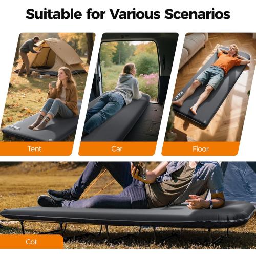 OGERY Self Inflating Sleeping Pad with Electric Pump, 3.15 Ultra-Thick Memory Foam Camping Pad, 4 Season Camping Mattress Pad with Built-in Pillow, Camping Essentials Gear for Tent Travel Car