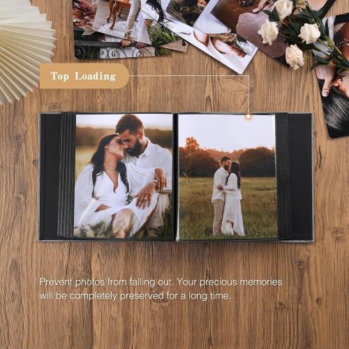 potricher Small 8x10 Photo Album, 160 Pockets, Linen Cover, Blue