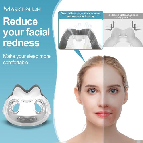 2 Pack Memory Foam Mask Cushions for AirFit F30i Flexible Seal CPAP Supplies Soft Lightweight Fit for Irritation-Free Gentle Contact - Medium