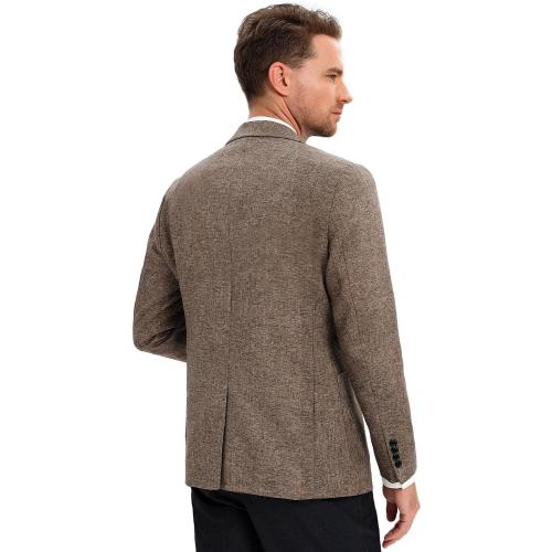 Size Medium Khaki Men's Sport Coats & Blazers Linen Suit Jacket for Men Casual Sport Coat Lightweight Suits Blazer Jacket for Men Business Work Office Slim Fit One Button Fashion 2024