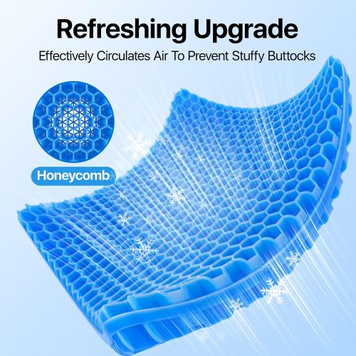 Gel Seat Cushion, Cooling Honeycomb Design for Office Chair Car Wheelchair