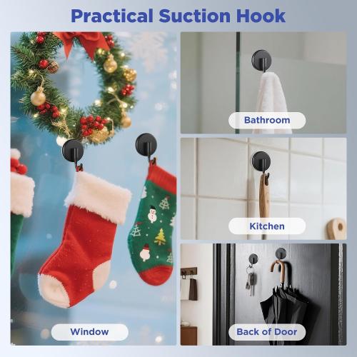 OUTXE Suction Cup Wreath Hanger, Upgraded Reef Hook