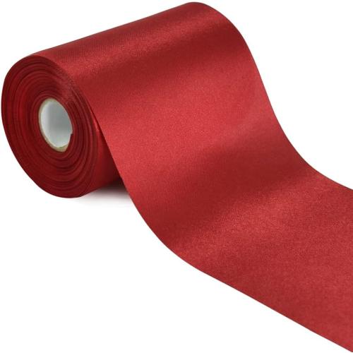 TONIFUL Burgundy Satin Ribbon 4 Inch 22yd for Gift Wrap Christmas Decor
