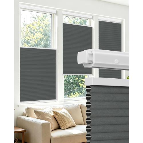 Allesin zen No Drill Top Down Bottom Up Cellular Shades,Grey,30.5 Wx64 H