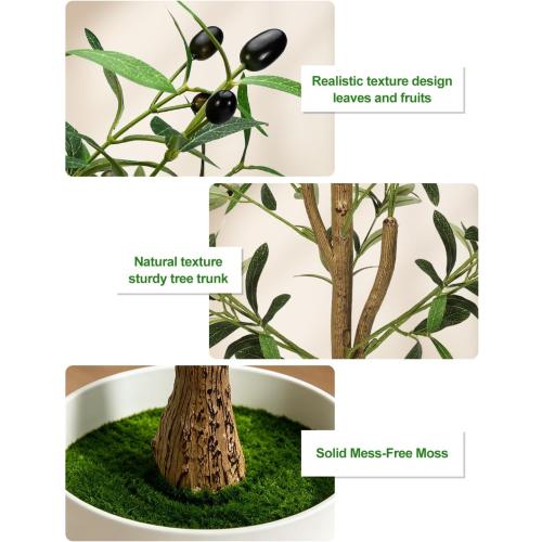 Olive Trees Artificial Indoor 6Ft Tall Faux Plants Large Fake Olivos Tree