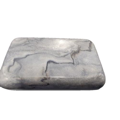 KLEO - Double Sided Soap Dish Made of Natural Gray Stone and White Marble | Bath Kitchen Accessories