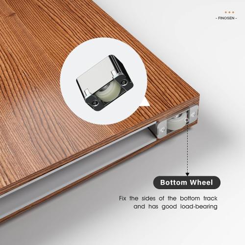 48inch Concealed Sliding Barn Door Hardware with Soft Close Mechanism, Wall Mount System, Fit MIN Opening Width 40in, Invisible Floor Track, Aluminum(Door is not Included)