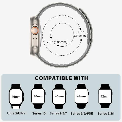 Bisikor Magnetic Band Compatible with Apple Watch Band 49 46 45 44 42mm