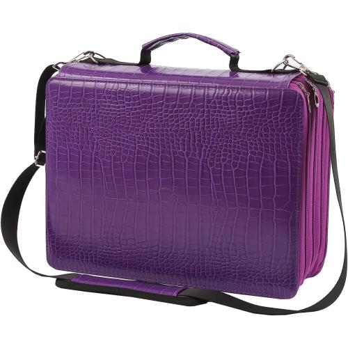 Lbxgap Marker Pen Organizer Case 224 Slots Large Capacity with Handy Wrap Portable Multilayer Holder for Watercolor Pencils & Gel Pen Markers(Purple)