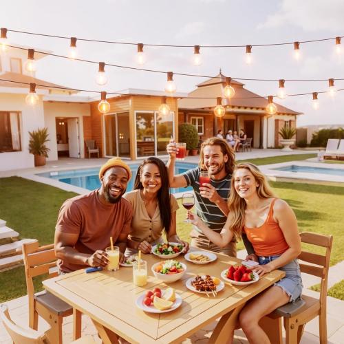 Svater Outdoor String Lights 25 FT G40 LED Patio Hanging Light Waterproof
