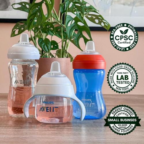 Sippy Spout Nipples for Philips Avent Natural Baby Bottles, 4-Pack