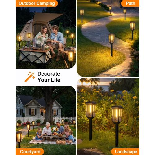 Tenmiro Solar Pathway Lights Outdoor , Bright Solar Garden Lights