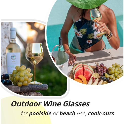 Gusto Nostro Stainless Steel Wine Glass - 18 oz Unbreakable Gold Wine Glasses for Travel, Camping and Pool - Fancy, Unique and Cute Portable Metal Wine Glass for Outdoor Events, Picnics (Set of 4)