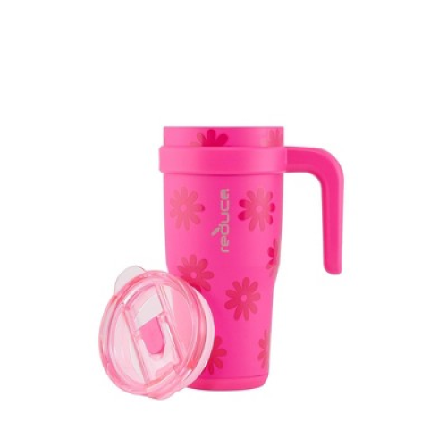 Reduce 24oz Cold1 Vacuum Insulated Stainless Steel Straw Tumbler Mug Pink: Dishwasher-Safe, Flip-Top Lid