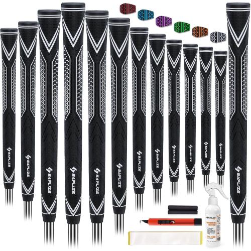 SAPLIZE High-performance Rubber Golf Grips 13 Pack, High Shock Absorption, Non-slip, Choose, Std/Mid/Jumbo, CC10 Series