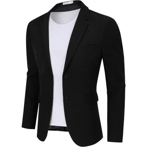 Black XXL Casual Blazers for Men Lightweight Blazer Jacket 2 Button Linen Sport Coats for Men Sport Coats & Blazers Slim Fit Casual Suit Jacket Black Professional Blazer Fashion