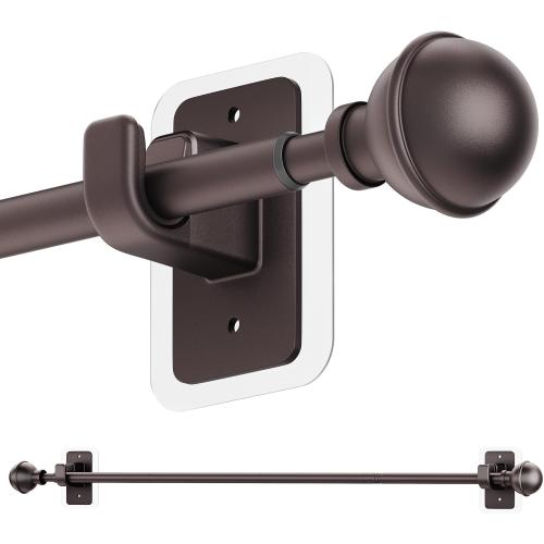 ENJOYBASICS Curtain Rods No Drilling for Renter, 28-60 Adjustable, Bronze