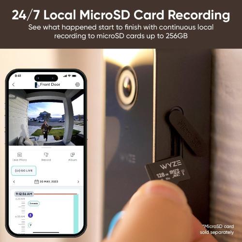 WYZE Wired Doorbell Camera v2(existing doorbell Wiring Required), 2K Security Video Doorbell, Color Night Vision, 2-Way Audio, Package Monitor, Works with Alexa & Google Assistant. Free Expert Setup