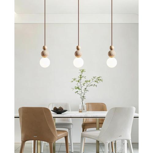 Natural Travertine Pendant Light, 10.6 Japanese Wabi Sabi Pendant Light