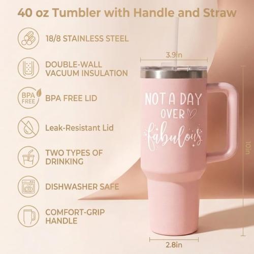 40oz Birthday Tumbler For Women Her Not A Day Over Fabulous Bouquet Gifts