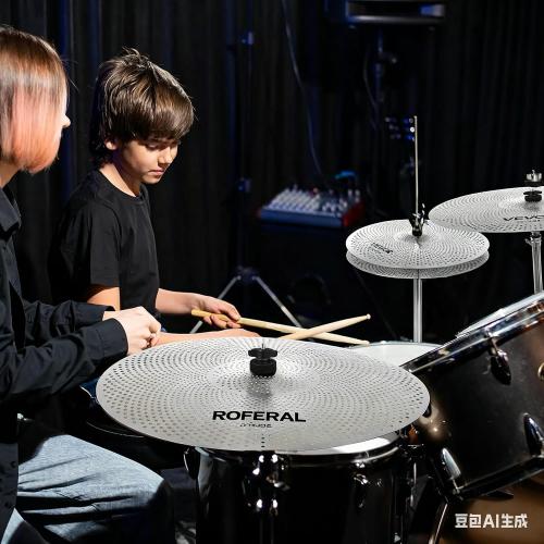 Low Volume Cymbal Pack Mute Cymbal Set 5 Pieces, 14hi-hat 16crash 18crash 20ride,sliver