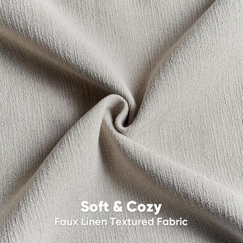 FUTEI Pack of 2 Faux Linen Throw Pillow Covers 24x24 Inch,Oatmeal