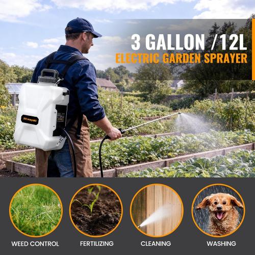 3Gallon Lawn Garden Sprayer Compatible with Dewalt 20V Battery, Backpack Pump Sprayer w/ 2.0Ah Battery, Translucent Water Tank, Adjustable Pressure, for Spraying Plants, Watering, Weeds, Cleaning‼️light dirt and incomplete‼️