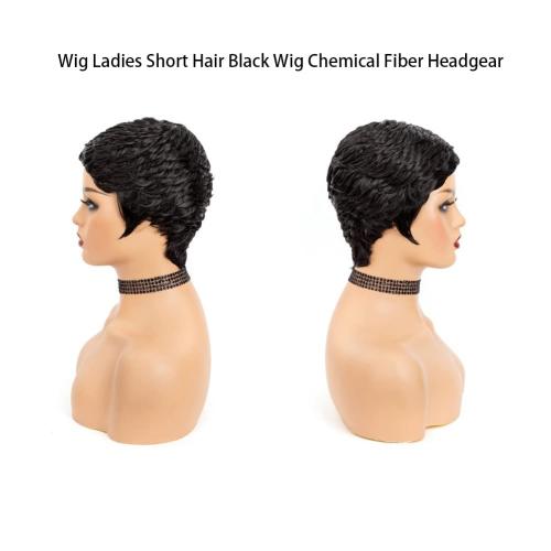 Short Cut Wigs for Black Women Synthetic Pixie Cut Wig(Black)