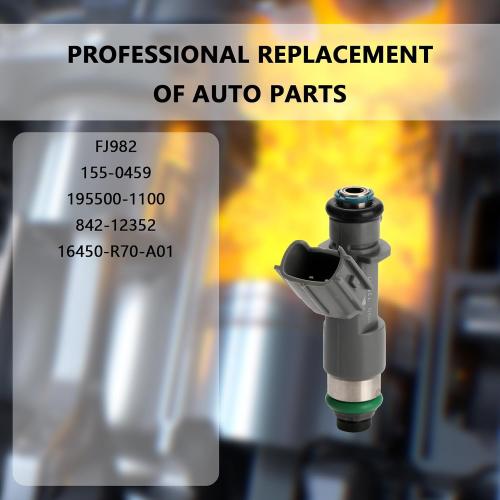 Set of 6 Fuel Injectors - Compatible with Accord Crosstour Acura MDX RDX ZDX TL RL TSX 3.5L 3.7L - Replaces FJ982 155-0459 16450R70A01