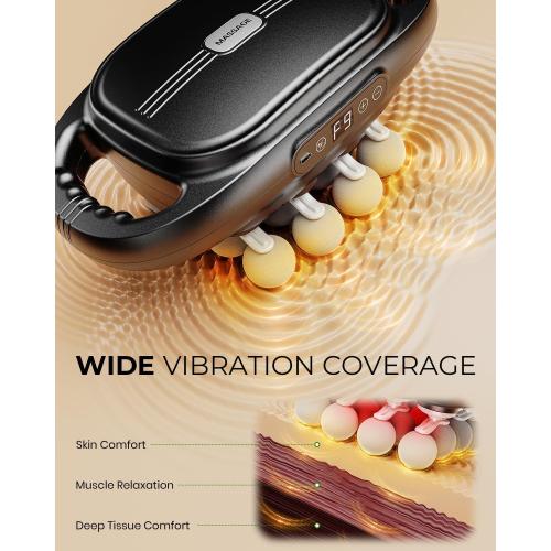 16-Head Massage Gun Deep Tissue with Hand Straps, Electric Muscle Massager with 99 Adjustable Intensities & 9 Modes, Percussion Massager for Back, Legs, Arms, Waist, Shoulders, Full Body Muscle