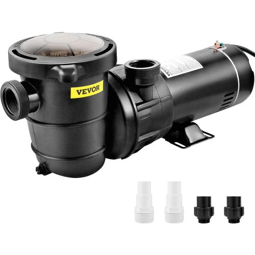 VEVOR Swimming Pool Pump, 2.0HP 115 V, 1500 W Single Speed Pumps for Above Ground Pool w/ Strainer Basket, 5400 GPH Max. Flow, Certification of ETL for Security