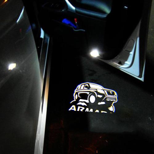 2PCS Non-Fading LED Car Door Logo Lights Projector Compatible with Armada 2017-2022 Puddle Lights Ghost Shadow Light Kit Car Accessories (Armada)