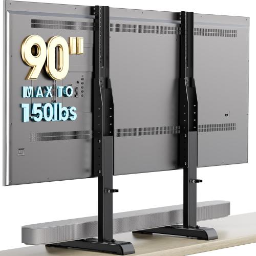 AX WABER Table Top TV Stand with Height Adjustable TV Legs Replacement for Most 37-86 Inch Flat Curved TVs,Steel TV Base Feet Holds up to 150 lbs with Cable Management, Max VESA 800x600mm Black