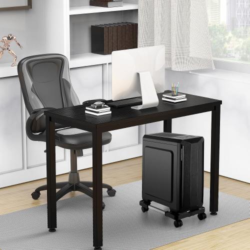 Computer Tower Stand,Hmseng Adjustable Mobile CPU Stand with 4 Rolling Caster Wheels, PC Tower Stand Fits Most PC Under Desk-Black