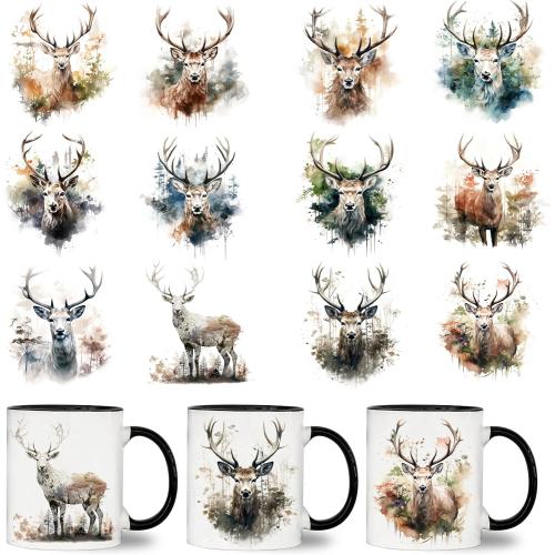 12PCS Deer UV DTF Stickers