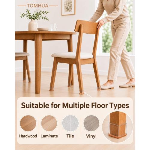 Chair Leg Floor Protectors Rectangle Caps Covers Furniture Pads