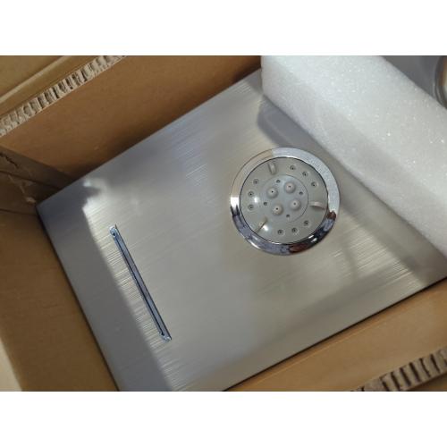 Multi-Function LED Lights Shower Panel System Black, 5 in 1 Shower Panel Include Rainfall & Waterfall Shower Head, 3 Pcs Adjustable Massage Jets, Handheld Shower, Tub Spout