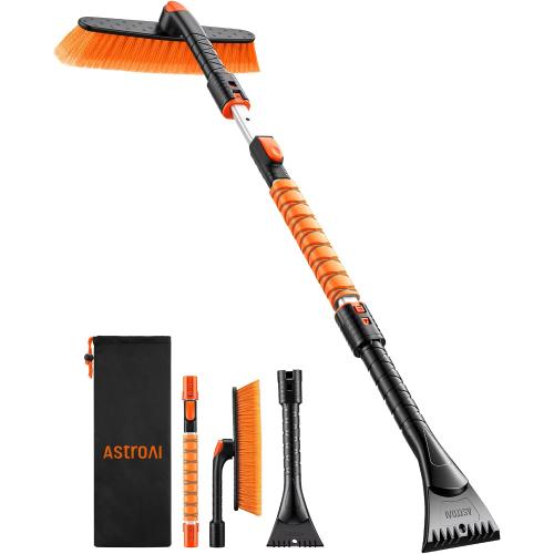 AstroAI 46 Extendable 2-in-1 Snow Brush & Ice Scrapers for Car Windshield