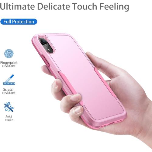 Compatible with iPhone XR Case, Heavy Duty Protection Shockproof Dropproof Dustproof Anti-Scratch Phone Case Cover for xr -Pink