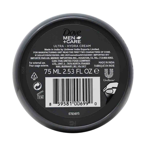 Dove Men Care Ultra Hydra Cream for Face, Hands & Body, 2.53 oz